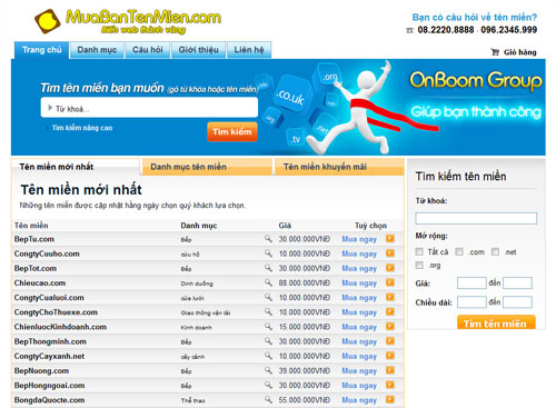 Tên Miền Đẹp, Mua Bán Tên Miền, Chuyển Nhượng Tên Miền – Giới thiệu website mới