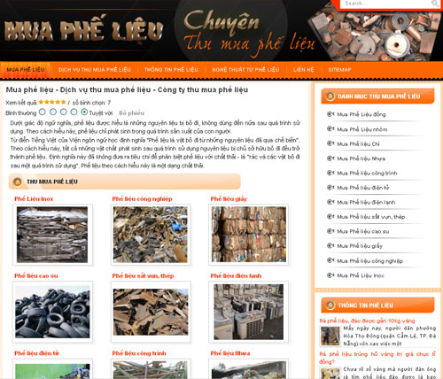 Mua phế liệu – Dịch vụ thu mua phế liệu – Công ty thu mua phế liệu – Giới thiệu website mới