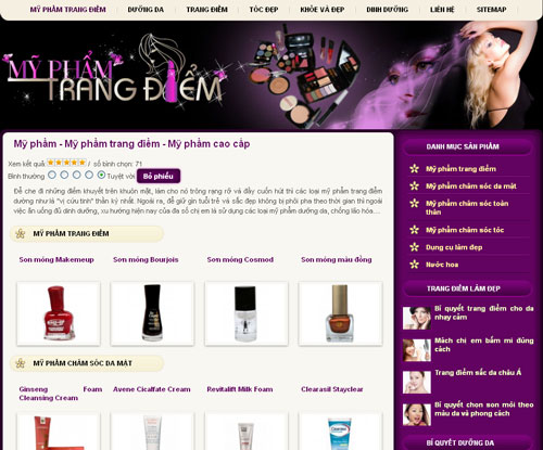 Mỹ phẩm – Mỹ phẩm trang điểm – Mỹ phẩm cao cấp – Giới thiệu website mới