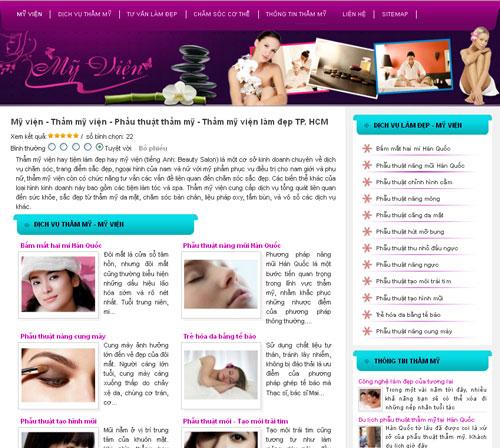 Mỹ viện – Thẩm mỹ viện – Phẫu thuật thẩm mỹ – Thẩm mỹ viện làm đẹp TP. HCM – Giới thiệu website mới