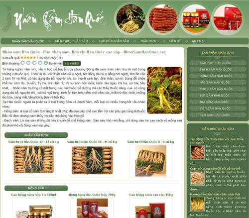 Nhân sâm Hàn Quốc – Bán nhân sâm, linh chi Hàn Quốc cao cấp – NhanSamHanQuoc.org – Giới thiệu website mới