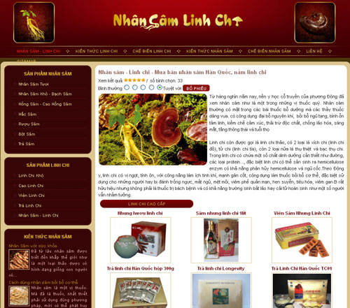 Nhân sâm – Linh chi – Mua bán nhân sâm Hàn Quốc, nấm linh chi – Giới thiệu website mới