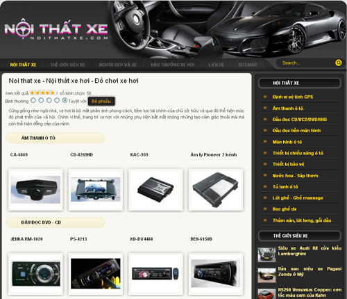 Noi that xe – Nội thất xe hơi – Đồ chơi xe hơi – Giới thiệu website mới