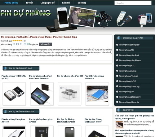Pin dự phòng – Pin thay thế – Pin dự phòng iPhone, iPad, Điện thoại di động – Giới thiệu website mới