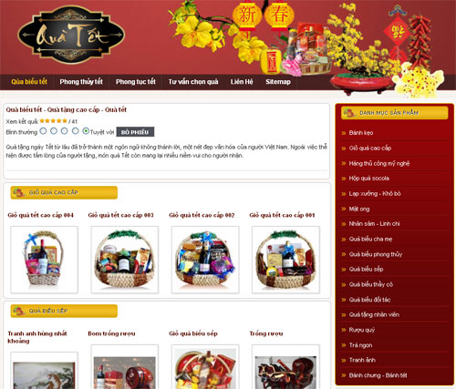 Quà biếu tết – Quà tặng cao cấp – Quà tết – Giới thiệu website mới