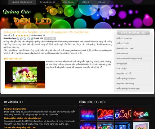 Quảng cáo đèn led – Bảng hiệu led – Đèn led quảng cáo – Thi công đèn led – Giới thiệu website mới