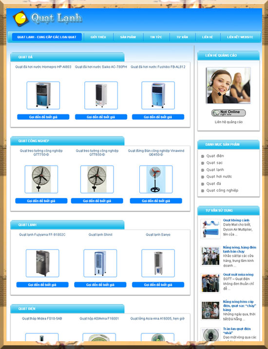 Thị trường quạt lạnh đang có sức hút – Giới thiệu website mới