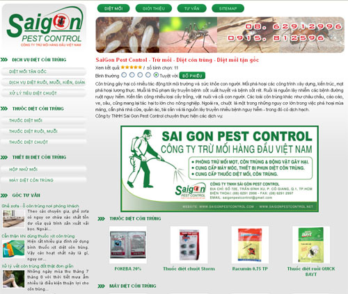 SaiGon Pest Control – Trừ mối – Diệt côn trùng – Diệt mối tận gốc – Giới thiệu website mới