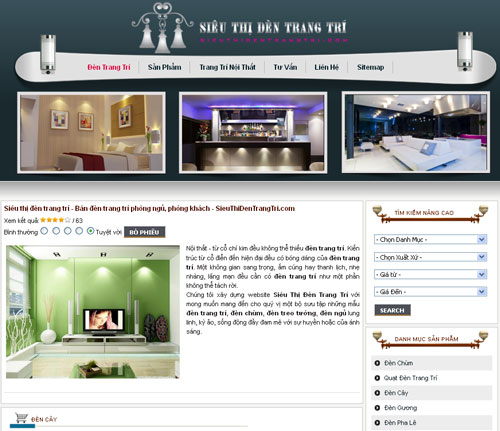 Siêu thị đèn trang trí – Đèn trang trí – Giới thiệu website mới