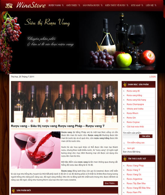 Rượu vang – Siêu thị rượu vang – Giới thiệu website mới