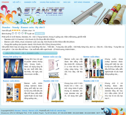 Standee – Standy – Banner cuốn – Kệ chữ X – Giới thiệu website mới