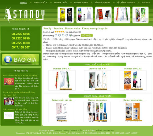 Standy – Standee – Banner cuốn – Khung treo quảng cáo – Giới thiệu website mới