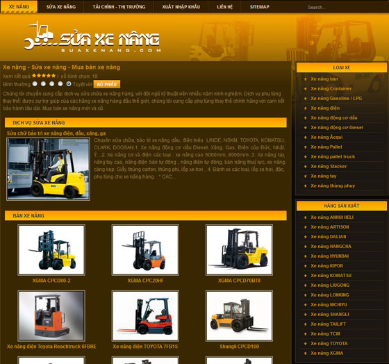 Xe nâng – Sửa xe nâng – Mua bán xe nâng – Giới thiệu website mới
