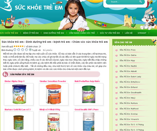 Sức khỏe trẻ em – Dinh dưỡng trẻ em – bệnh trẻ em – Chăm sóc sức khỏe trẻ em – Giới thiệu website mới