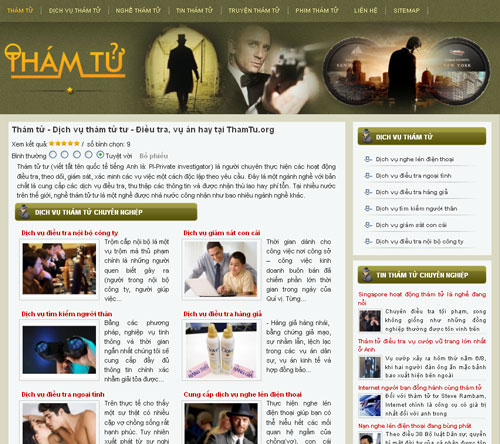 Thám tử – Dịch vụ thám tử tư – Điều tra, vụ án hay tại ThamTu.org – Giới thiệu website mới