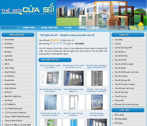 Thế giới cửa sổ – Chuyên trang mua bán cửa sổ – Giới thiệu website mới