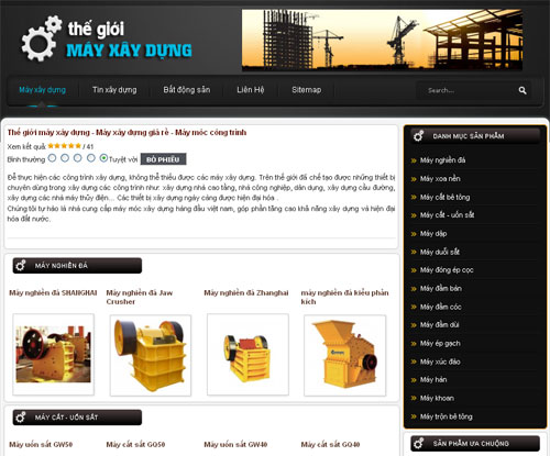 Thế giới máy xây dựng – Máy xây dựng giá rẻ – Máy móc công trình – Giới thiệu website mới