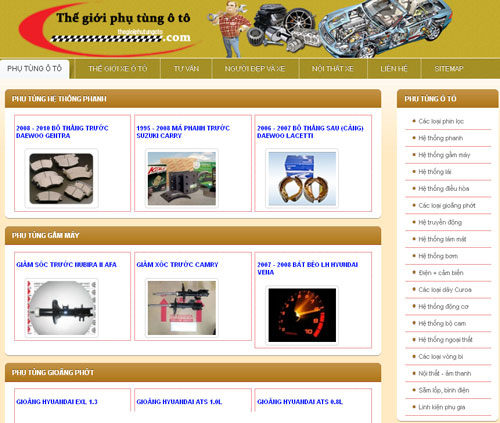 Phụ tùng ô tô, Phụ kiện xe hơi, Đồ chơi xe hơi – Giới thiệu website mới