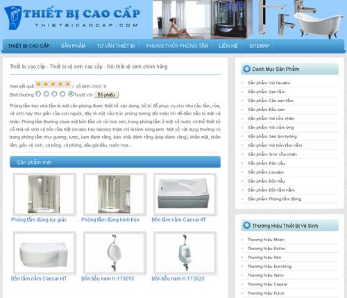 Thiết bị cao cấp – Thiết bị vệ sinh cao cấp – Nội thất vệ sinh chính hãng – Giới thiệu website mới