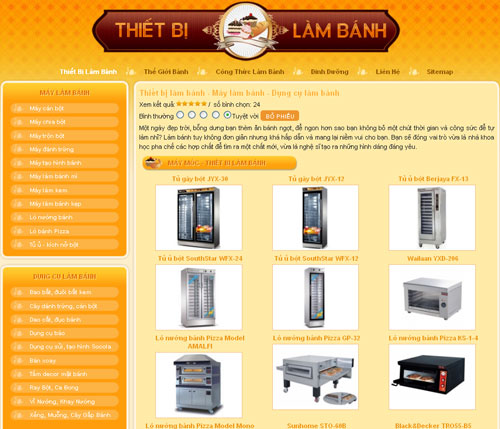 Thiết bị làm bánh – Máy làm bánh – Dụng cụ làm bánh – Giới thiệu website mới