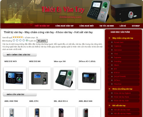 Thiết bị vân tay – Máy chấm công vân tay – Khóa vân tay – Két sắt vân tay – Giới thiệu website mới