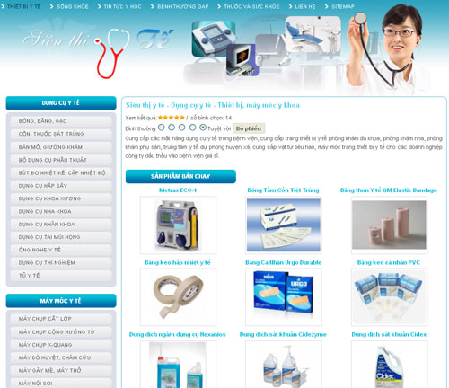 Siêu thị y tế – Dụng cụ y tế – Thiết bị, máy móc y khoa – Giới thiệu website mới