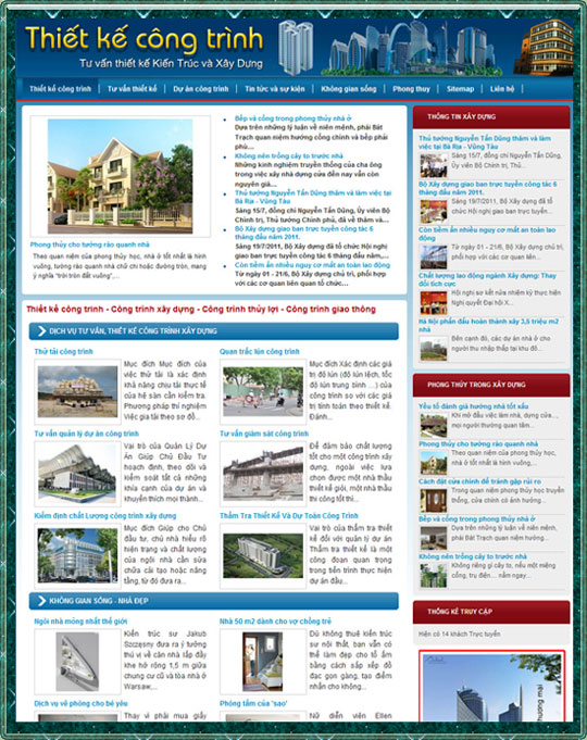 Thiết kế xây dựng – Thiết kế công trình – Giới thiệu website mới