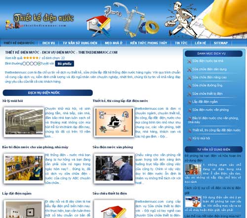 Thiết kế điện nước – Dịch vụ điện nước – thietkediennuoc.com – Giới thiệu website mới