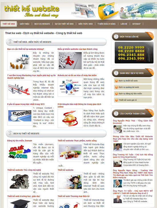 Thiết kế web – Dịch vụ quảng bá web – Giới thiệu website mới