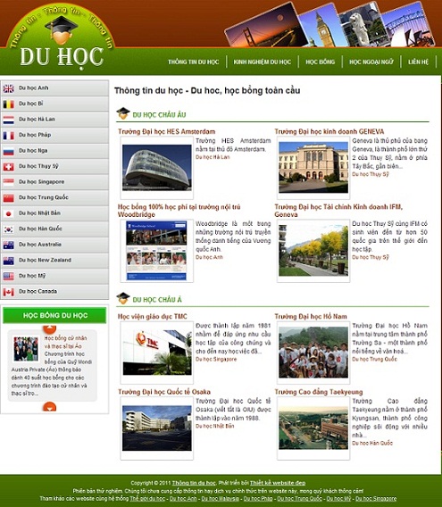 Thông tin du học – Du hoc, học bổng toàn cầu – Giới thiệu website mới