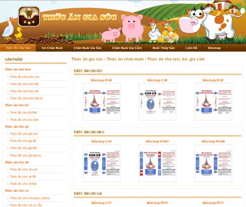 Thức ăn gia súc – Thức ăn chăn nuôi – Thức ăn cho lợn, bò, gia cầm – Giới thiệu website mới