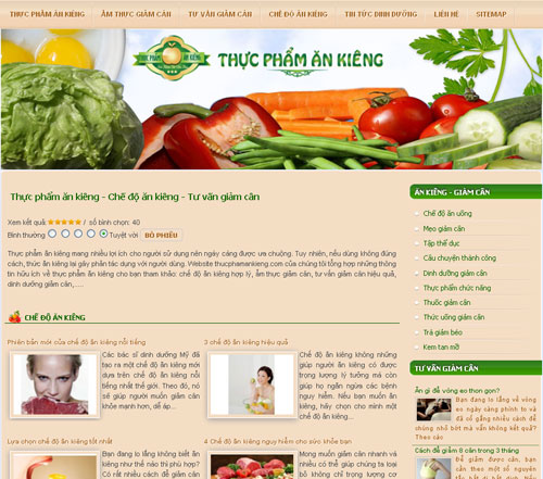 Thực phẩm ăn kiêng – Chế độ ăn kiêng – Tư vấn giảm cân – Giới thiệu website mới