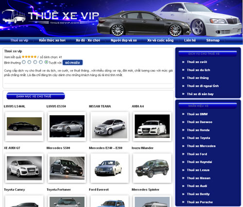 Thuê xe vip – Dịch vụ cho thuê xe cưới, hỏi – Xe du lịch đời mới – Giới thiệu website mới