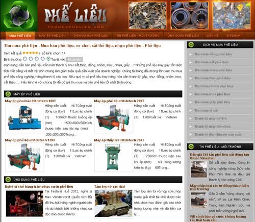 Thu mua phế liệu – Mua bán phế liệu, ve chai, sắt thế liệu, nhựa phế liệu – Phế liệu – Giới thiệu website mới