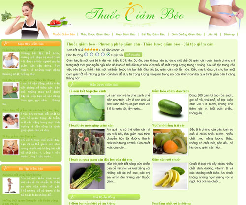 Thuốc giảm béo – Phương pháp giảm cân – Thảo dược giảm béo – Bải tập giảm cân – Giới thiệu website mới