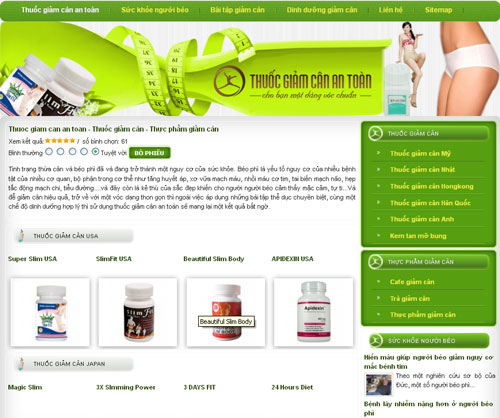 Thuoc giam can an toan – Thuốc giảm cân – Thực phẩm giảm cân – Giới thiệu website mới