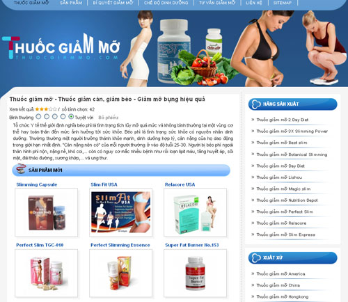 Thuốc giảm mỡ – Thuốc giảm cân, giảm béo – Giảm mỡ bụng hiệu quả – Giới thiệu website mới