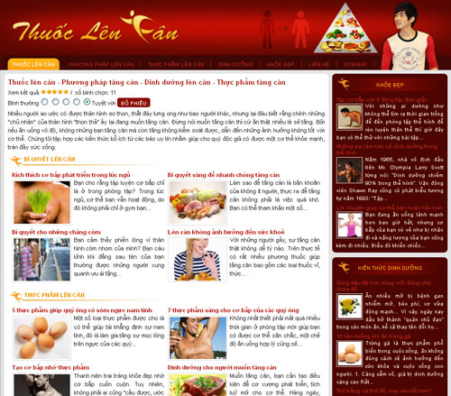 Thuốc lên cân – Phương pháp tăng cân – Dinh dưỡng lên cân – Thực phẩm tăng cân – Giới thiệu website mới