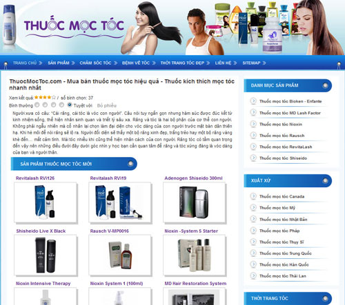 Thuốc mọc tóc – Chăm sóc tóc – Bán thuốc mọc tóc nhanh – Giới thiệu website mới