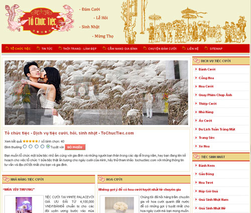 Tổ chức tiệc – Dịch vụ tiệc cưới, hỏi, sinh nhật – ToChucTiec.com – Giới thiệu website mới