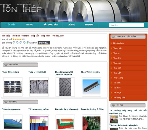 Tôn thép – tôn màu – tôn lạnh – thép vằn – thép hình – tonthep.com – Giới thiệu website mới