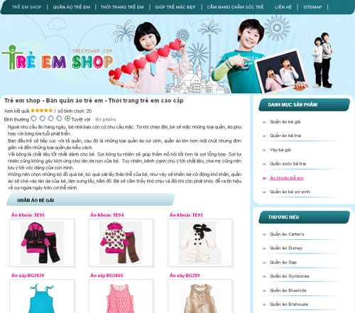 Trẻ em shop – Bán quần áo trẻ em – Thời trang trẻ em cao cấp – Giới thiệu website mới