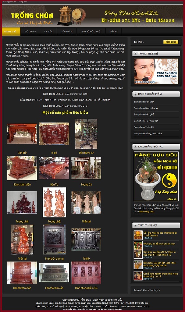 Trống chùa Huỳnh Điểu – Giới thiệu website mới