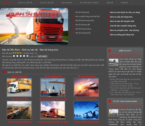 Vận tải Bắc Nam – Dịch vụ vận tải – Vận tải hàng hóa – Giới thiệu website mới