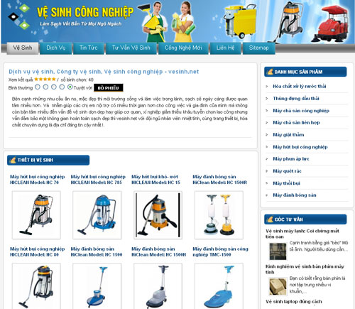 Dịch vụ vệ sinh, Công ty vệ sinh, Vệ sinh công nghiệp – vesinh.net – Giới thiệu website mới