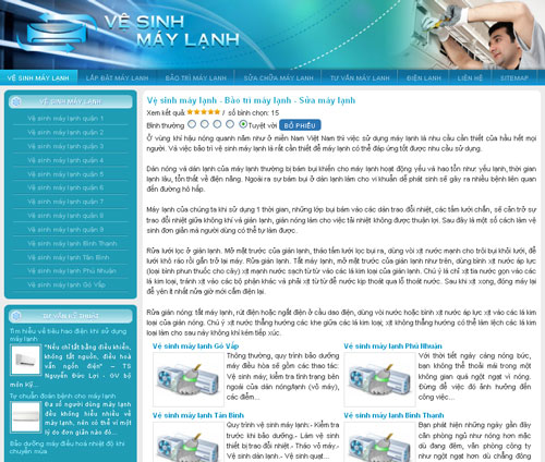Vệ sinh máy lạnh – Bảo trì máy lạnh – Sửa máy lạnh – Giới thiệu website mới