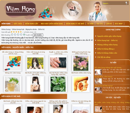 Viêm họng – Viêm họng hạt – Nguyên nhân – Điều trị – Giới thiệu website mới
