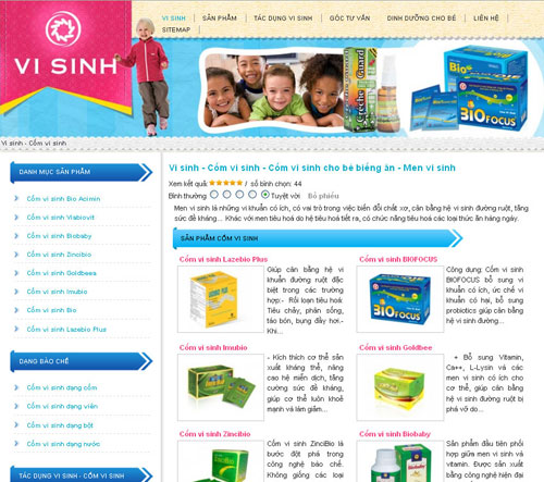 Vi sinh – Cốm vi sinh – Cốm vi sinh cho bé biếng ăn – Men vi sinh – Giới thiệu website mới