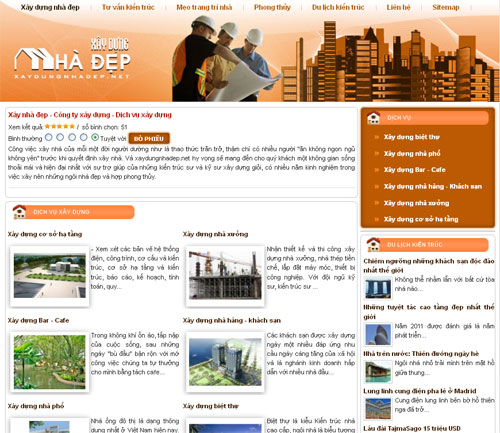 Xây nhà đẹp – Công ty xây dựng – Dịch vụ xây dựng – Giới thiệu website mới