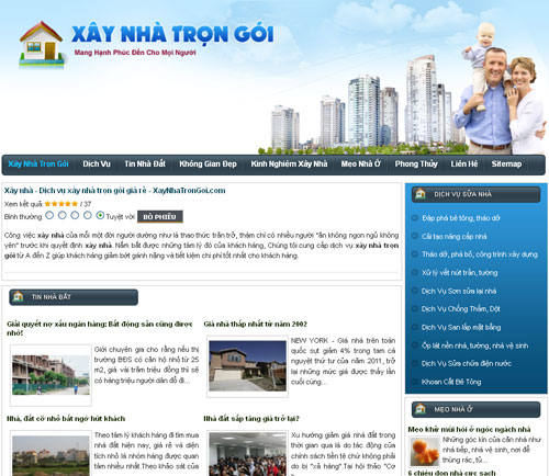 Xây nhà – Dịch vụ xây nhà trọn gói giá rẻ – XayNhaTronGoi.com – Giới thiệu website mới